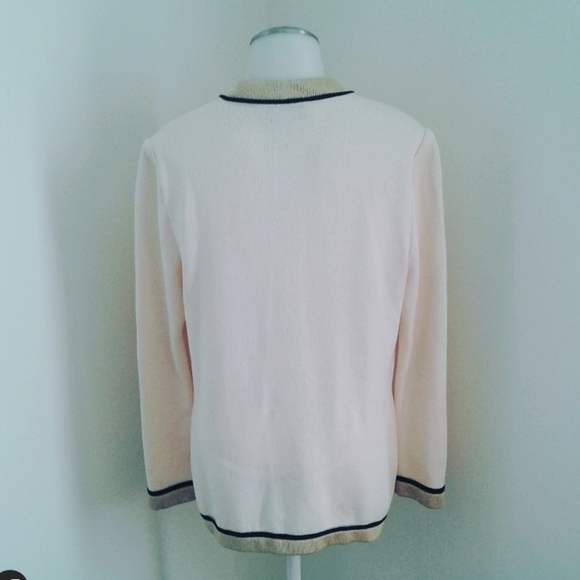 Cream St. John Cardigan Size 4 - Picture 2 of 3